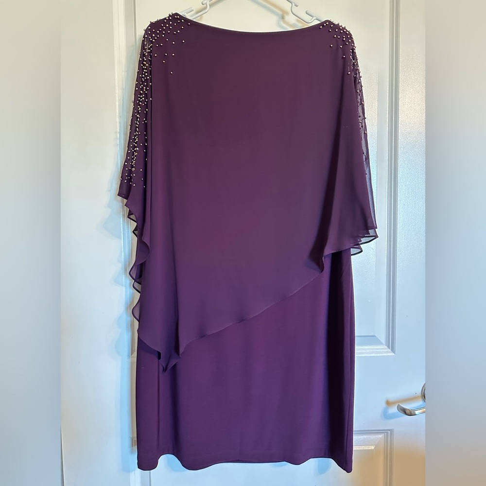 Xscape Asymmetrical Dress in Deep Purple